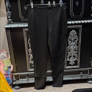 Lyssé Moto Black Leggings with Zippers NWOT SZ Large Nordstroms!